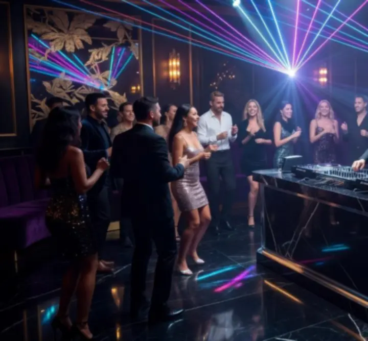 DJ party hangulat – fények, táncoló közönség